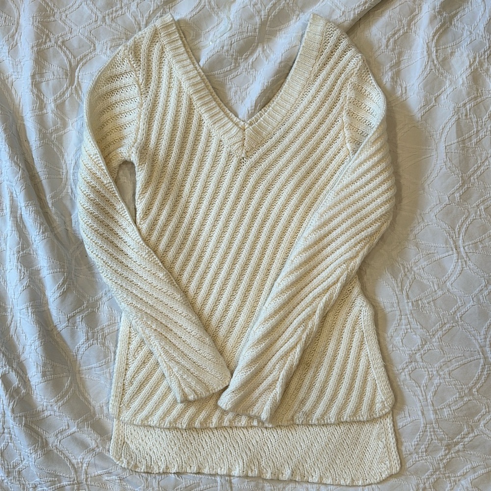 Cream woven sweater size small